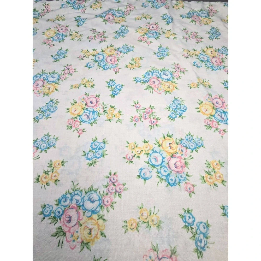 Vintage Set of 2 Floral Pastel Standard Pillowcase Cottagecore Farmhouse
